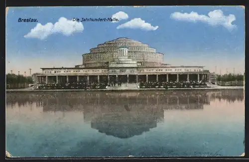 AK Breslau, Blick zur Jahrhunderthalle