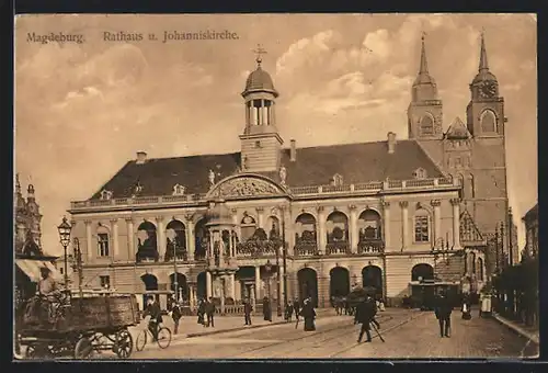 AK Magdeburg, Rathaus und Johanniskirche