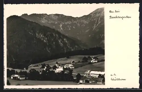 AK Au bei Berchtesgaden, Ortspartie mit Kirche