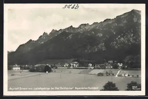 AK Bayrisch Gmain bei Bad Reichenhall, Ortspartie mit Lattengebirge