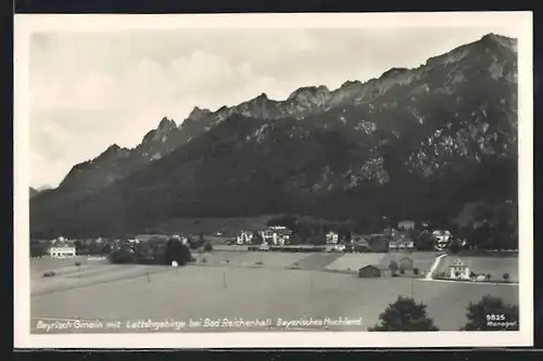 AK Bayrisch Gmain bei Bad Reichenhall, Ortspartie mit Lattengebirge