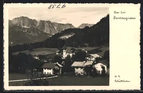 AK Au bei Berchtesgaden, Ortspartie mit Kirche