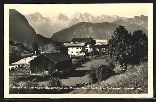 AK Melleck bei Bad Reichenhall, Blick auf das Unkener Tal & den Loferer Steinbergen