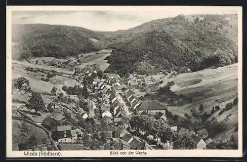 AK Wieda /Südharz, Blick von der Wache auf den Ort