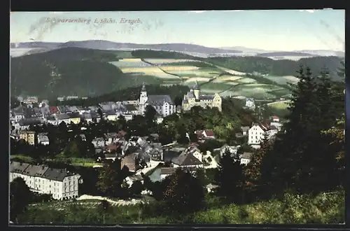 AK Schwarzenberg i. sächs. Erzgeb., Teilansicht