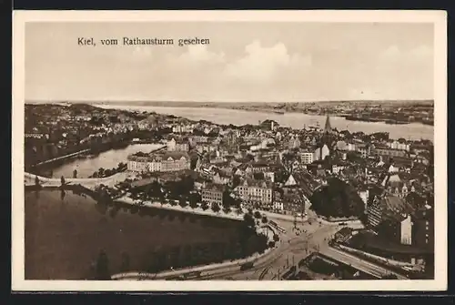 AK Kiel, Teilansicht vom Rathausturm gesehen