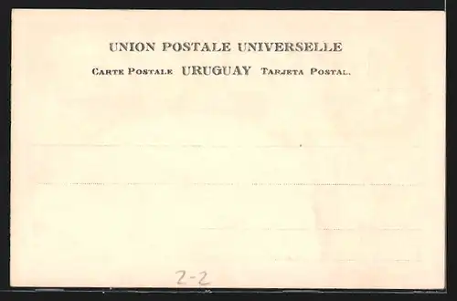 AK Uruguay, Briefmarken und Wappen des Landes