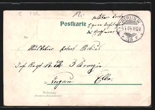 AK Münzen 1000 Mark in Doppelkronen in der Geldrolle, 100 Mark Schein, Prosit Neujahr