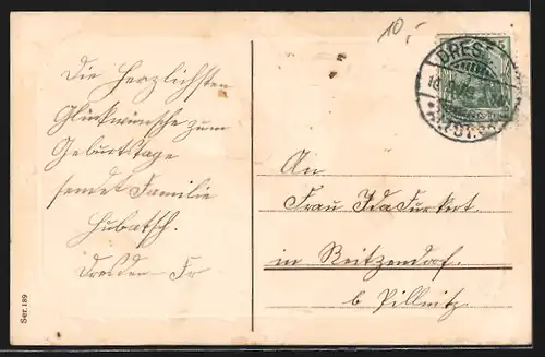 AK Fünfzig-Mark-Schein und Schwalbe