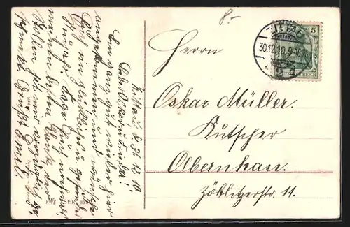 AK Schwalben mit einem Geldschein und Blumen