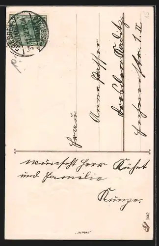 AK Segelboot mit Segeln aus Banknoten, Neujahrsgruss mit Geld