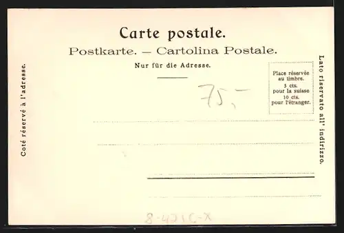 Lithographie Lucerne, Ortspartie, Bahnhof