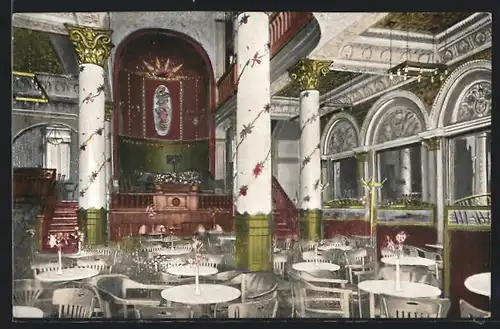 AK Bremerhaven, Café National, Innenansicht