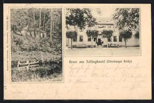 AK Fallingbostel /Lüneburger Heide, Blick auf Gasthaus