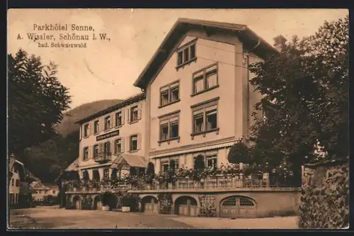AK Schönau i. W., Ansicht vom Parkhotel Sonne