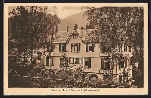 AK Herrenalb, Hotel Haus Waldeck mit Gartenseite