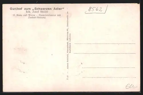 AK Hersbruck a. d. Pegnitz, Gasthof zum schwarzen Adler, Tor, Ortspartie