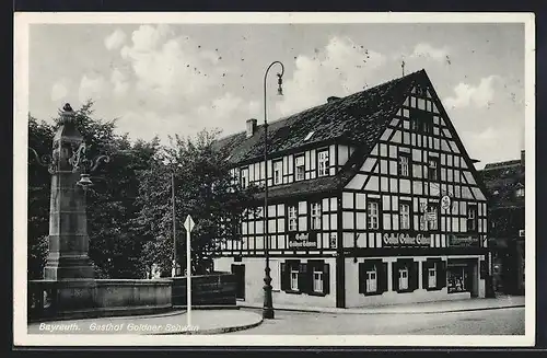 AK Bayreuth, Gasthof Goldner Schwan, Bahnhofstrasse