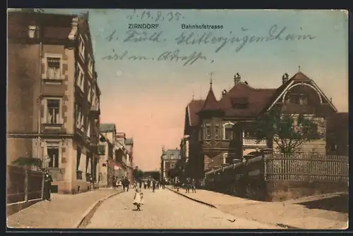 AK Zirndorf, Bahnhofstrasse mit Kindern