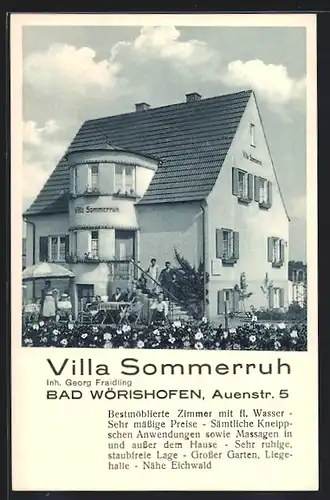 AK Bad Wörishofen, Hotel Villa Sommerruh, Auenstrasse 5