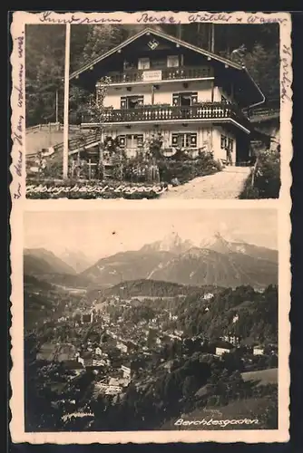AK Berchtesgaden, Hotel Gebirgshaus Engedey mit , Teilansicht