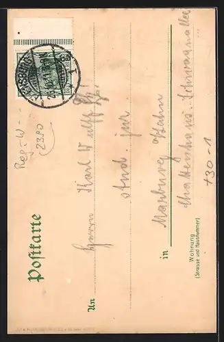 Lithographie Flensburg, Mein Regiment, Wappen