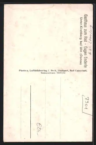 AK Unter-Kirchberg b. Ulm, Gasthaus Zum Rad, Bes. Eugen Enderle