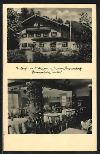 AK Degerndorf-Brannenburg /Inntal, Gasthaus u. Metzgerei zum Strasser, Innenansicht