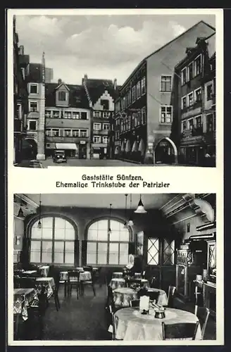 AK Lindau i. Bodensee, Gasthaus Sünfzen, Innenansicht