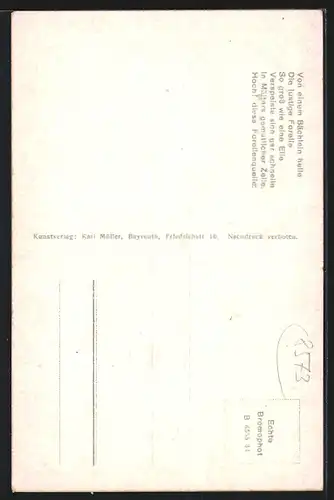 AK Pottenstein v. H. Malter, Gasthaus zur Forelle, Strassenpartie, Gedeckter Tisch