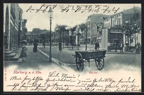 AK Harburg a.d. Elbe, Strasse im Sande, Wettersäule