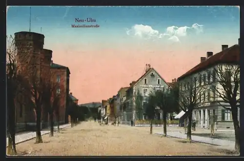 AK Neu-Ulm, Blick in die Maximilianstrasse