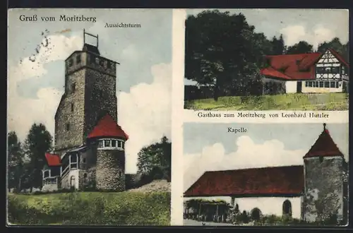 AK Moritzberg, Aussichtsturm, Gasthaus zum Moritzberg, Kapelle