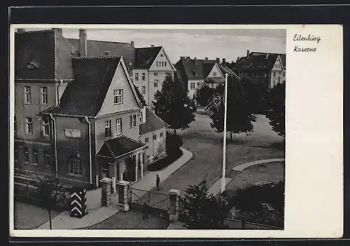 AK Eilenburg, Ansicht der Kaserne, Reichskriegsflagge mit 