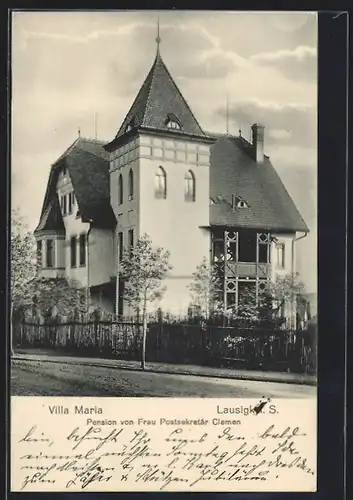 AK Lausigk i. Sa., Pension Villa Maria v. Frau Clemen