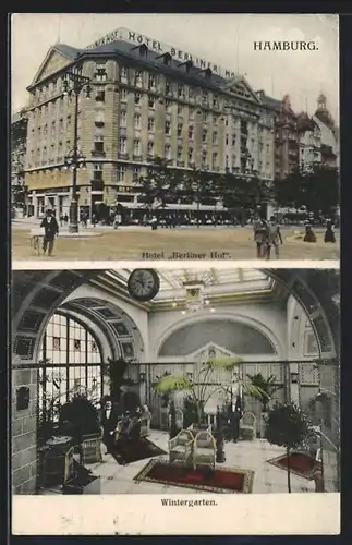 AK Hamburg-St.Georg, Hotel Berliner Hof, Wintergarten