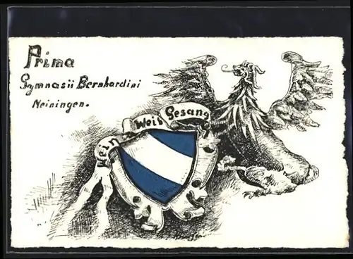 Künstler-AK Meiningen, Absolvia des Gymnasium Bernhardini, Wappen