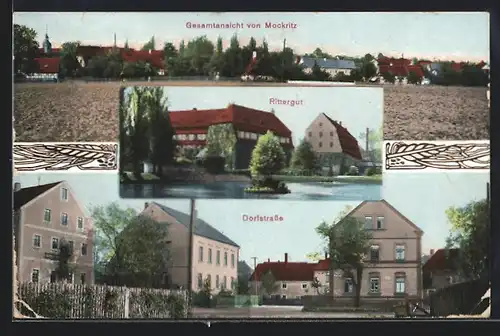 AK Mockritz, Gesamtansicht, Rittergut, Dorfstrasse
