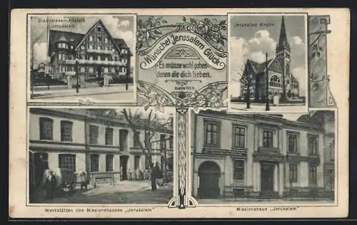 AK Hamburg, Missionshaus Jerusalem, Eimsbüttelerstrasse 31, Werkstätten, Diakonissen-Anstalt