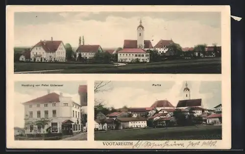 Künstler-AK sign. Hans Pernat: Vogtareuth, Handlung von Peter Unterseer, Ortspartie, Teilansicht