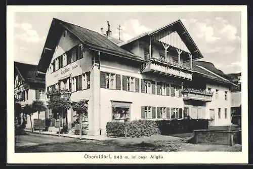 AK Oberstdorf im bayr. Allgäu, Hotel & Geschäft von Georg Mayer