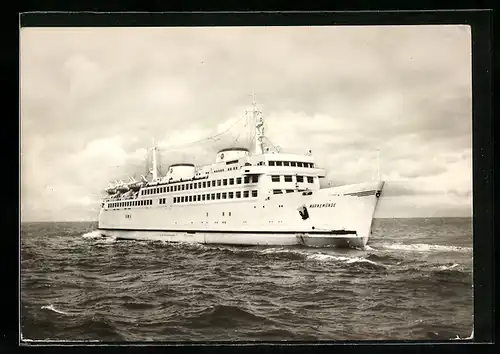 AK Fährschiff Warnemünde auf See