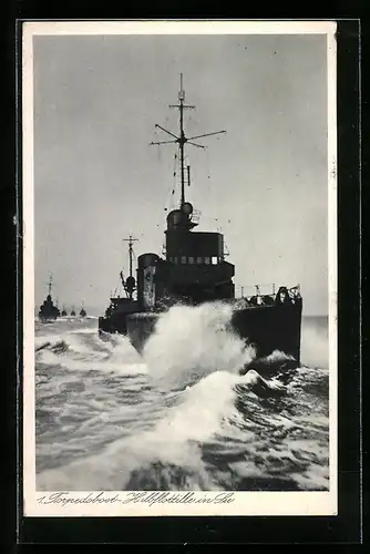 AK Kriegsmarine, 1. Torpedoboot-Halbflottille auf Patrouillenfahrt