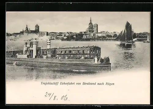 AK Stralsund, Trajektschiff Putbus Ueberfahrt nach Rügen