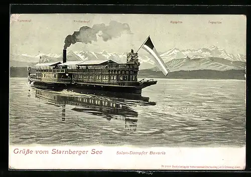 AK Salon-Dampfer Bavaria auf dem Starnberger See