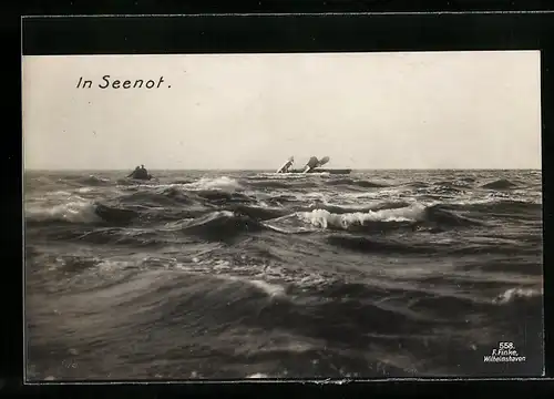 AK Wasserflugzeug in Seenot