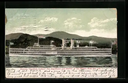 AK Steamer Hendrick Hudson, The magnificent new steamer of the Hudson River Day Line