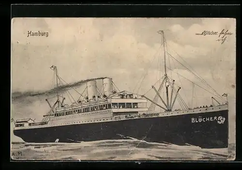 AK Passagierschiff Blücher in Fahrt