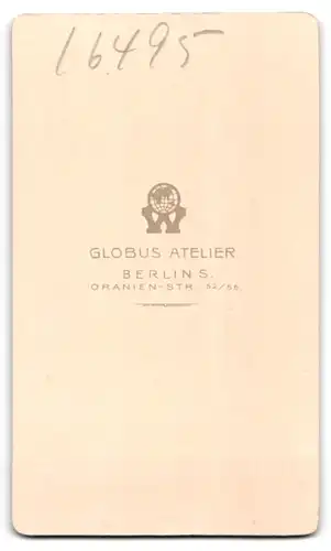 Fotografie Globus Atelier, Berlin, Oranien-Strasse 52 /55, Bürgerlicher Herr mit Schnurrbart