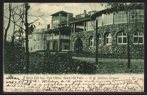 AK Buck Hill Falls, PA, Buck Hill Inn, Post Office, RR Station, Cresco